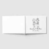 Niedlicher Cartoon Brautgarten Schwarz-weiße Hochz Gästebuch (Voll)
