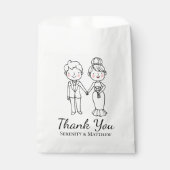 Niedlicher Cartoon Brautgarten Vielen Dank für Ihr Geschenktütchen (Vorderseite)