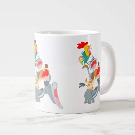 Niedlicher Cartoon Bremen Städtische Musiker Jumbo Jumbo-Tasse (Vorderseite Rechts)