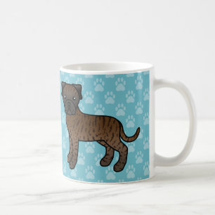 Niedlicher Cartoon Brindle Bullmastiff Hunde Kaffeetasse
