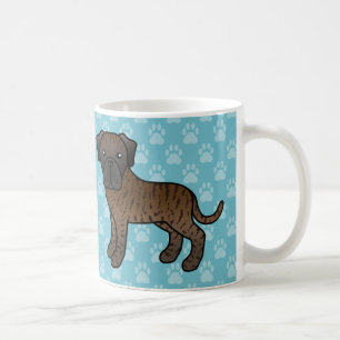 Niedlicher Cartoon Brindle Old English Mastiff Hun Kaffeetasse