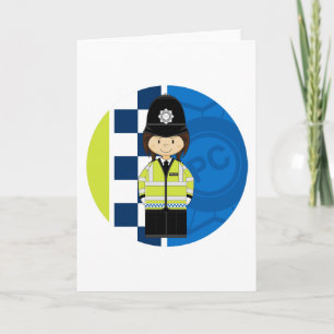 Niedlicher Cartoon Britischer Polizist Karte