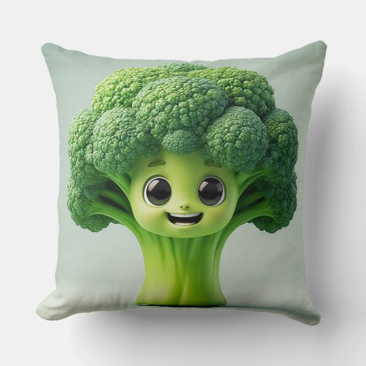 Niedlicher Cartoon Broccoli Kissen (Vorderseite)