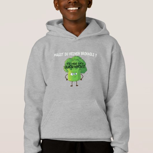 Niedlicher Cartoon Broccoli Sie mögen kein Broccol Hoodie (Vorderseite)