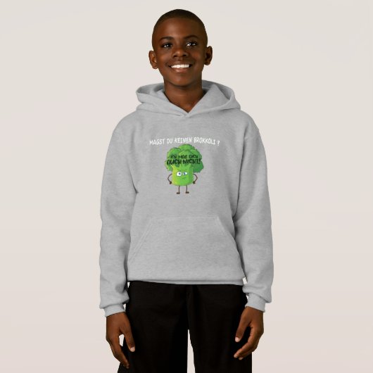 Niedlicher Cartoon Broccoli Sie mögen kein Broccol Hoodie (Vorne ganz)