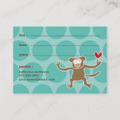 Niedlicher Cartoon Brown Monkey Foto Kid's Play Da Telefonnummerkarte (Rückseite)
