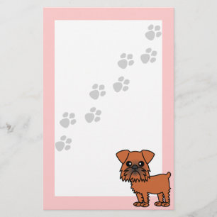 Niedlicher Cartoon Brüssels Griffon - Pawprint Briefpapier