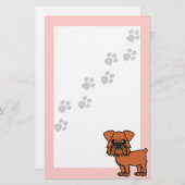 Niedlicher Cartoon Brüssels Griffon - Pawprint Briefpapier (Vorne/Hinten)