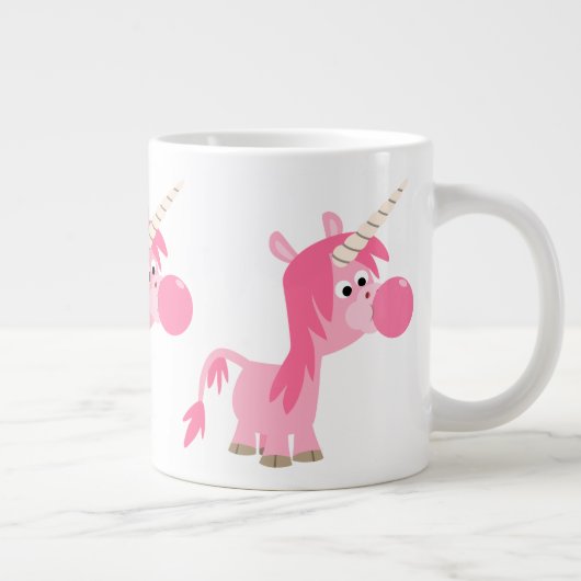 Niedlicher Cartoon Bubble Gum Unicorn Jumbo Tasse (Rechts)