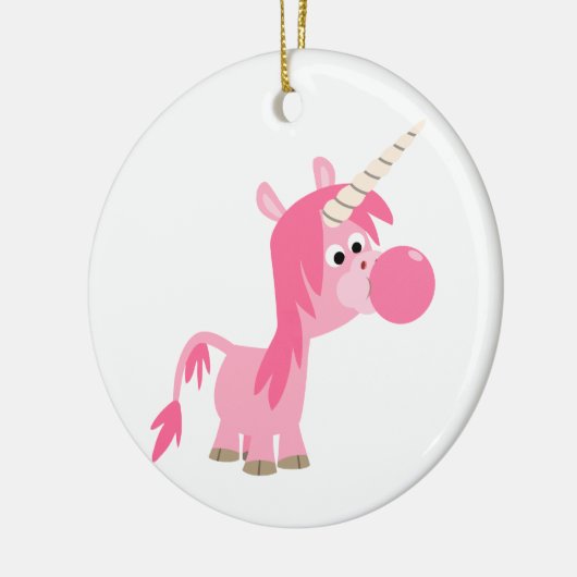 Niedlicher Cartoon Bubble Gum Unicorn Ornament (Links)