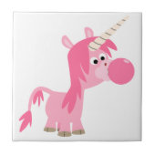 Niedlicher Cartoon Bubble Gum Unicorn Tile Fliese (Vorderseite)