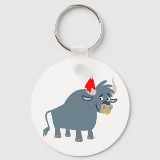 Niedlicher Cartoon Bull Schlüsselanhänger