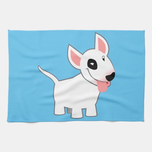 Niedlicher Cartoon Bull Terrier Geschirrtuch (Horizontal)