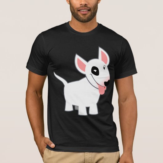 Niedlicher Cartoon Bull Terrier T - Shirt (Vorderseite)