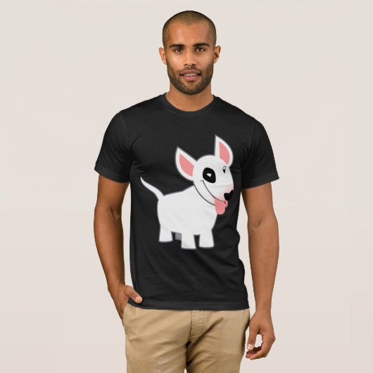 Niedlicher Cartoon Bull Terrier T - Shirt (Vorne ganz)