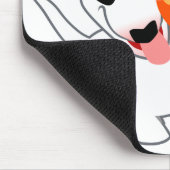 Niedlicher Cartoon Bull Terrier und Kitten Mousepa Mousepad (Ecke)