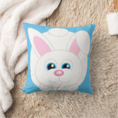 Niedlicher Cartoon Bunny Blue Throw Kissen (Decke)