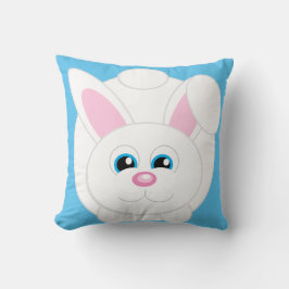 Niedlicher Cartoon Bunny Blue Throw Kissen
