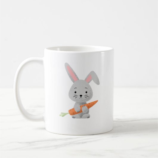 Niedlicher Cartoon Bunny Carrot Kaffeetasse (Links)
