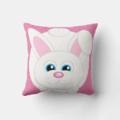 Niedlicher Cartoon Bunny Pink Throw Kissen (Rückseite)
