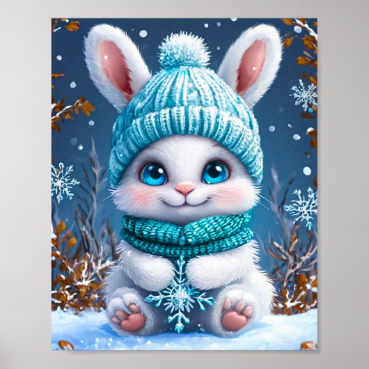 Niedlicher Cartoon Bunny Poster (Vorne)