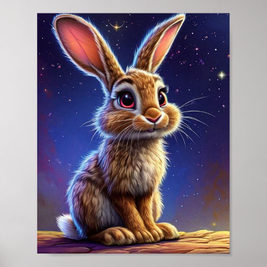 Niedlicher Cartoon Bunny Poster (Vorne)