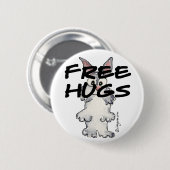 Niedlicher Cartoon Bunny Rabbit Free Hugs Button (Vorne & Hinten)