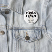 Niedlicher Cartoon Bunny Rabbit Free Hugs Button (Beispiel)