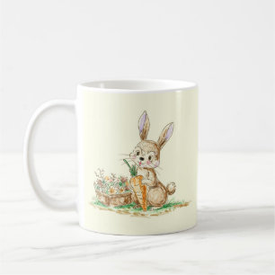 Niedlicher Cartoon Bunny Rabbit Sketch Kaffeetasse
