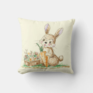 Niedlicher Cartoon Bunny Rabbit Sketch Kissen