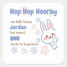 Niedlicher Cartoon Bunny Turning One Boys 1. Gebur