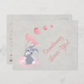 Niedlicher Cartoon Bunny Valentine Postkarte (Vorne/Hinten)