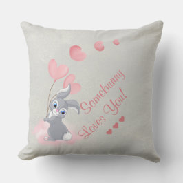 Niedlicher Cartoon Bunny Valentine Throw Kissen