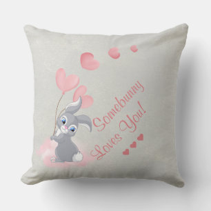 Niedlicher Cartoon Bunny Valentine Throw Kissen