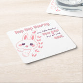 Niedlicher Cartoon Bunny Winning One Girls 1. Gebu Rechteckiger Pappuntersetzer (angewinkelt)