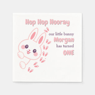 Niedlicher Cartoon Bunny Winning One Girls 1. Gebu Serviette