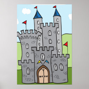 Niedlicher Cartoon Burg Poster