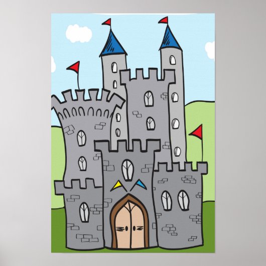 Niedlicher Cartoon Burg Poster (Vorne)