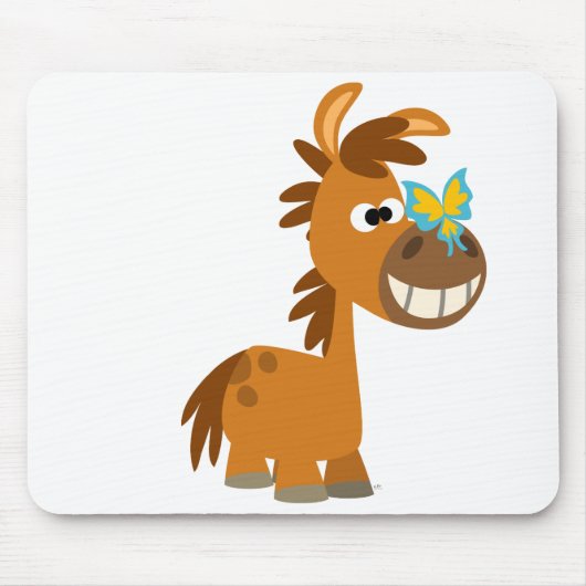 Niedlicher Cartoon Butterfly Pony Mousepad (Vorne)