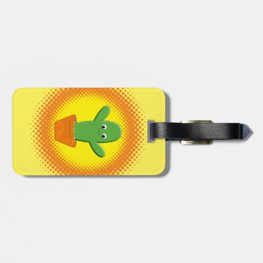 Niedlicher Cartoon Cactus Gepäckanhänger (Rückseite horizontal)