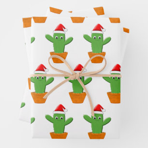 Niedlicher Cartoon Cactus Geschenkpapier Set