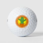 Niedlicher Cartoon Cactus Golfball (Vorderseite)