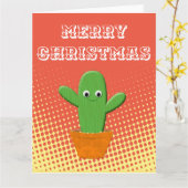 Niedlicher Cartoon Cactus Karte (Gelbe Blume)