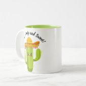Niedlicher Cartoon Cactus You are Sharp and Sweet Zweifarbige Tasse (Vorderseite Links)