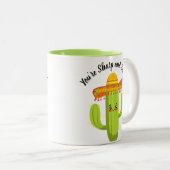 Niedlicher Cartoon Cactus You are Sharp and Sweet Zweifarbige Tasse (VorderseiteRechts)