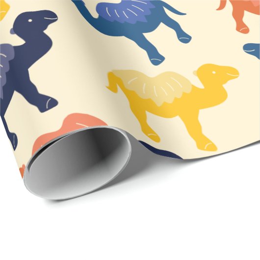 Niedlicher Cartoon Camels Muster Geschenkpapier (Rolleneckpunkt)
