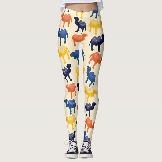 Niedlicher Cartoon Camels Muster Leggings (Vorderseite)