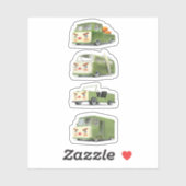 Niedlicher Cartoon Cars Lineup Aufkleber (Blatt)