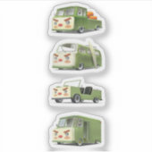 Niedlicher Cartoon Cars Lineup Aufkleber (Vorderseite)