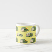 Niedlicher Cartoon Cars Lineup Espressotasse (Vorderseite Rechts)